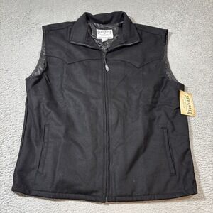 NWT Schaefer Outfitter Men's 3XL Black Wool Blend Ranch Arena Vest Full Zip
